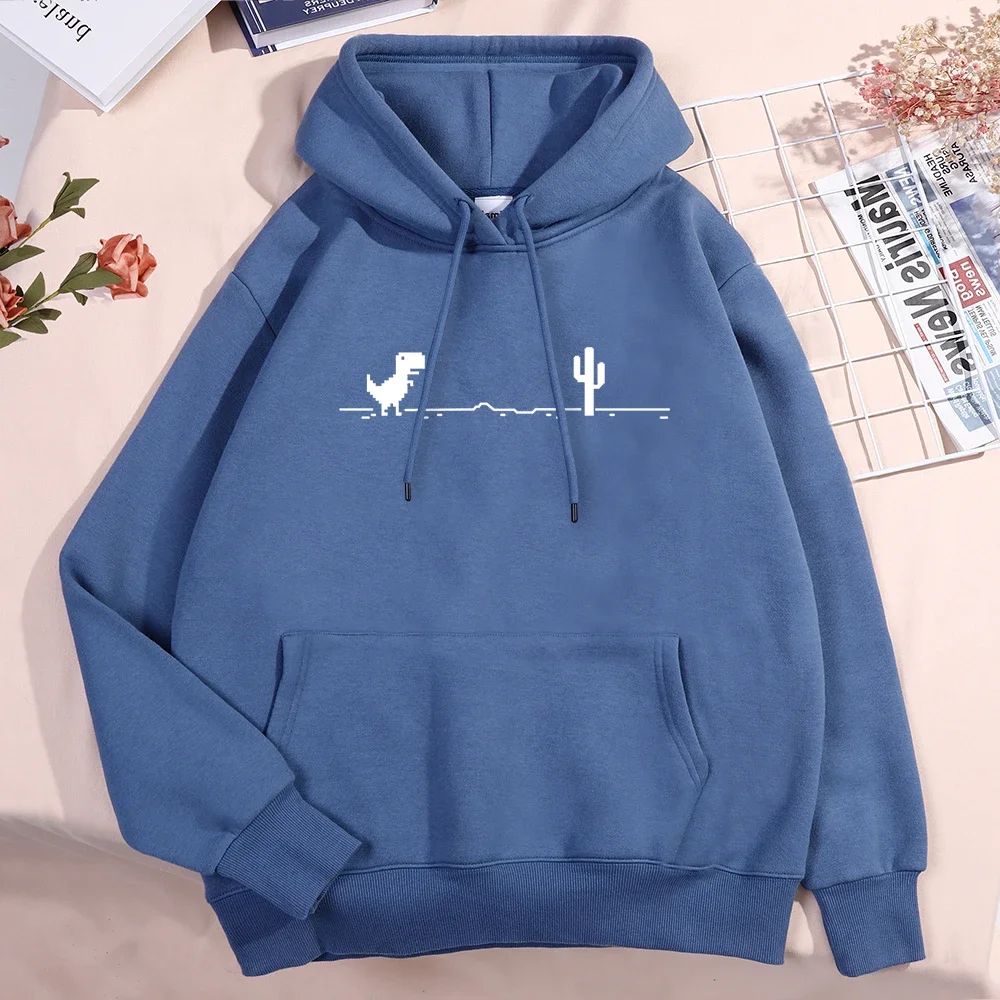 Network Glitch Little Dinosaur Sweatshirt Men's And Women's Casual Hoodie Hip Hop Comfort Street Wear Loose Warm Clothes Hoodie