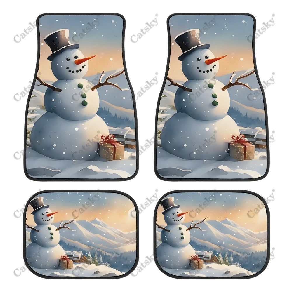 

Snowman With Christmas Gifts Car Auto Floor Mats Carpet, Customized Car Floor Mats All Weather Automotive Floor Pad for Stylish
