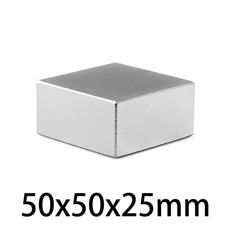 1pc 50x50x25mm Neodymium Magnet N35 NdFeB Block Super Powerful Strong Permanent Magnetic Imanes Real size 45x45x20mm