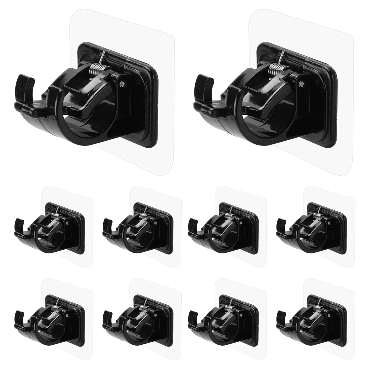 10PCS Self Adhesive Curtain Rod Holders No Drill Curtain Rods Brackets No Drilling Nail Free Adjustable Hooks -1