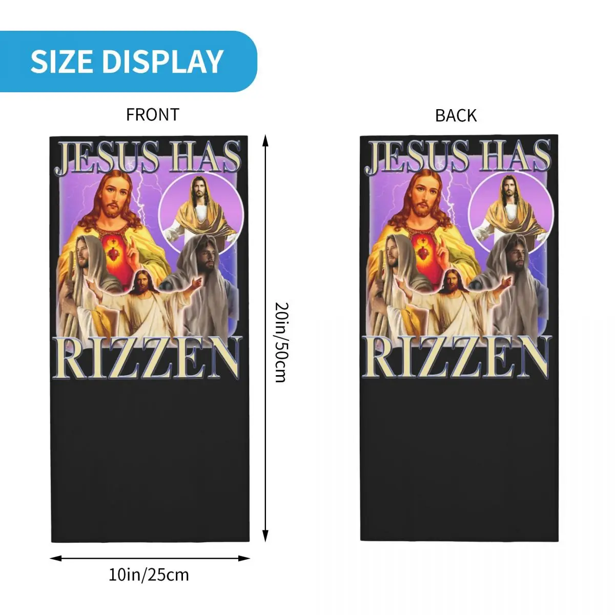 Men Women Christian Saint Jesus Has Rizzen Bandana Accessories Neck Gaiter Christ Religious Saint Magic Scarf Balaclavas