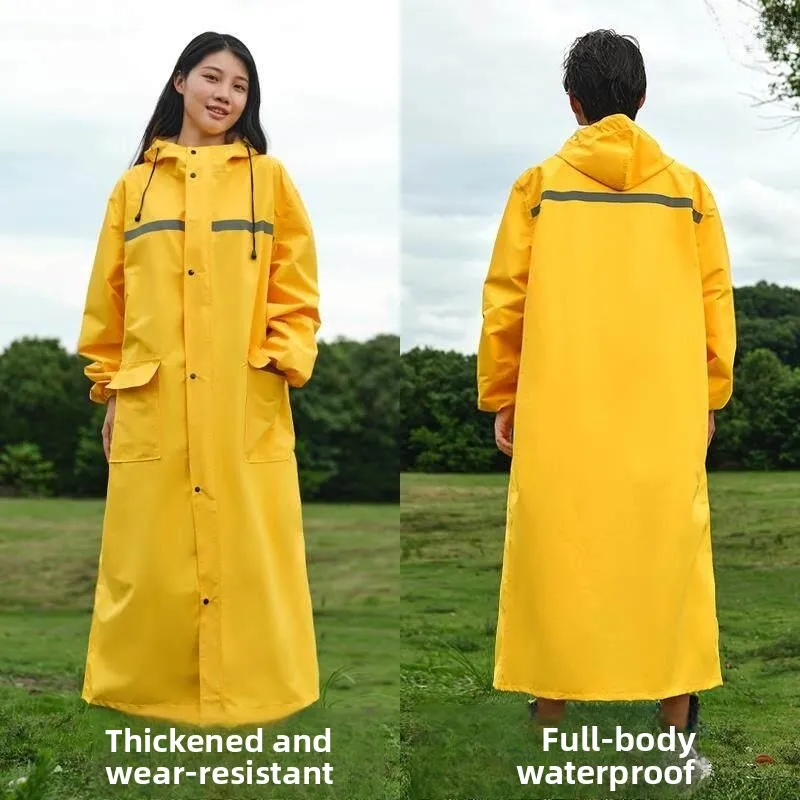 厚手のロングオーバーオールレインコート-ポータブルアウトドアクライミング用-男女兼用レインコート-全身保護-アウトドア旅行ハイキング用