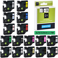 1pcs Compatible dymo D1 6/9/12/19/24mm tapes 45010 45013 45018 40910 40913 43613 18445 18444  for Dymo labelmanager LM160 210D