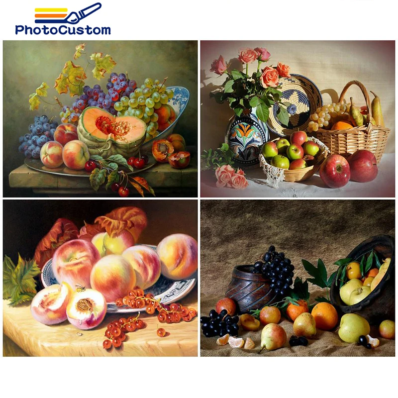 

PhotoCustom Oil Painting By Number Fruit Oil Painting HandPainted Home Decor Gift Still Life On Canvas Drawing By Numbers Adults