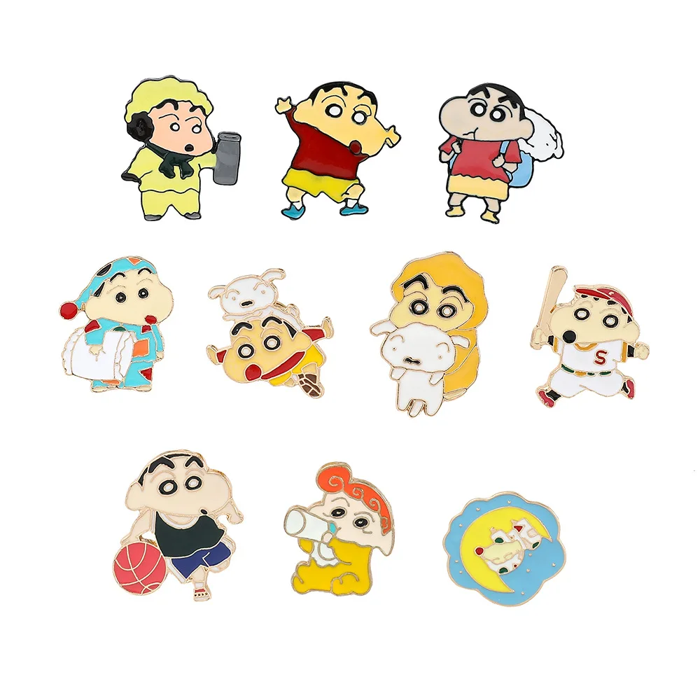 

Childhood Cartoon Brooch Cute Crayon Shin-chan Enamel Pin Metal Badge Jewelry Clothing Backpack Accessories Gift