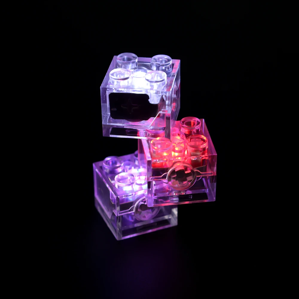 Kyglairng 1 pcs 2x2 LED light up Brick Colorful compatible For LEGO Building Blocks Toys For children