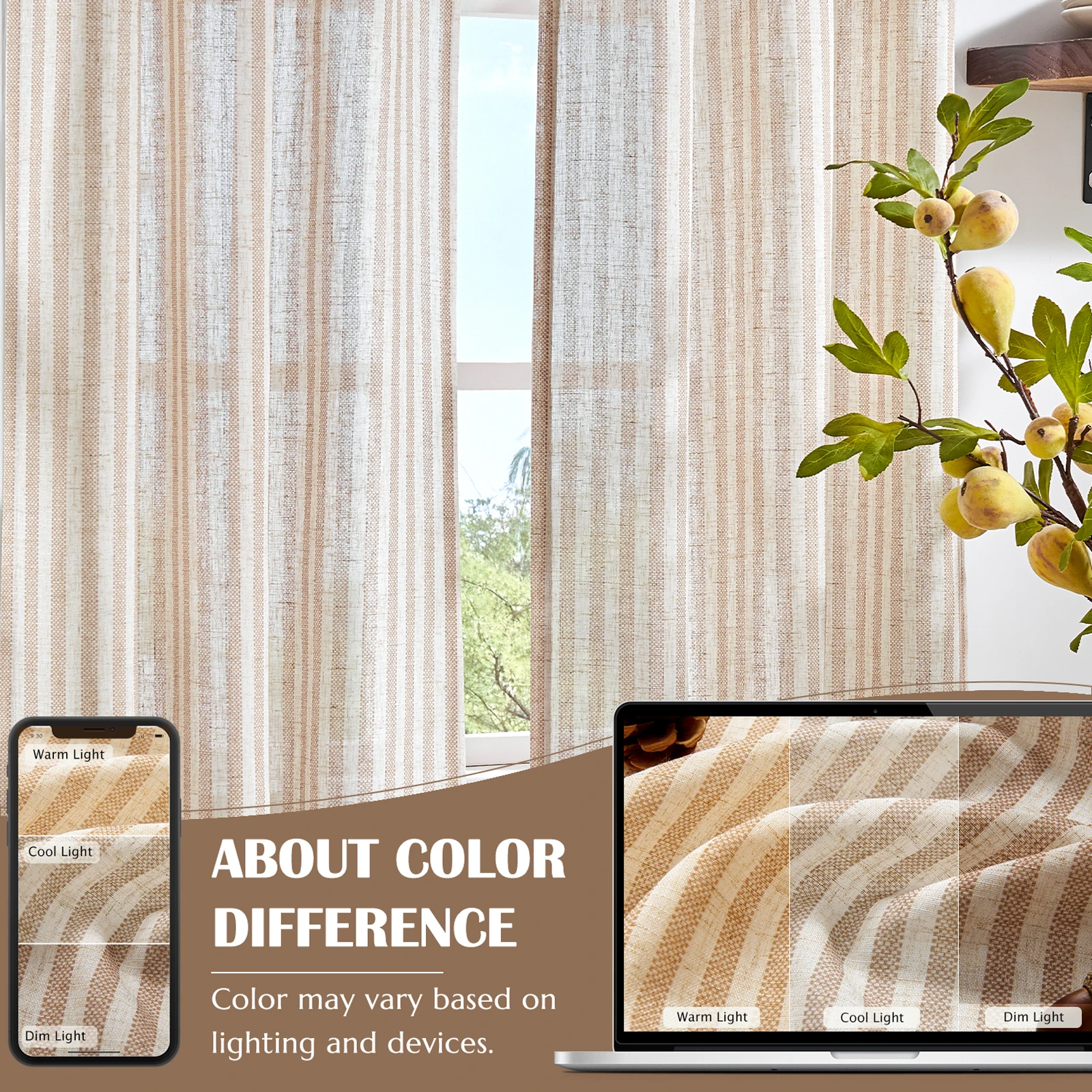 جينشان الكتان محكم الستائر للمطبخ ويندوز مقهى الستائر الصغيرة ريفي ضوء تصفية قضيب جيب 2 لوحات #6