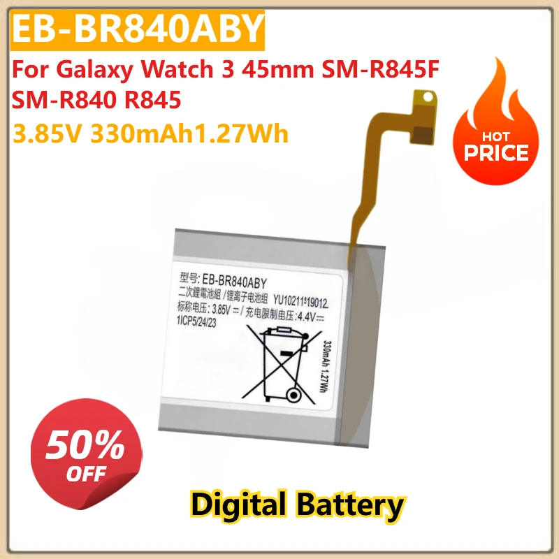 

EB-BR840ABY Battery 3.85V 330mAh For Galaxy Watch 3 45mm SM-R845F SM-R840 R845 Replacement Digital Battery New High Quality