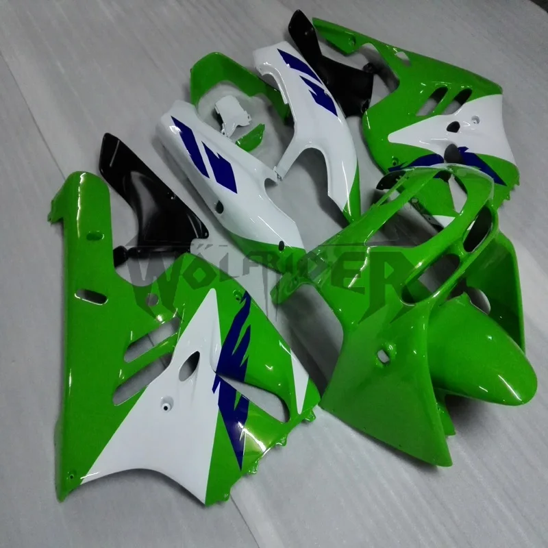 Full fairing kits  for ZX-9R 1994 1995 1996 1997 green white ZX9R 94 95 96 97 ABS plastic bodywork kit motorcycle fairings