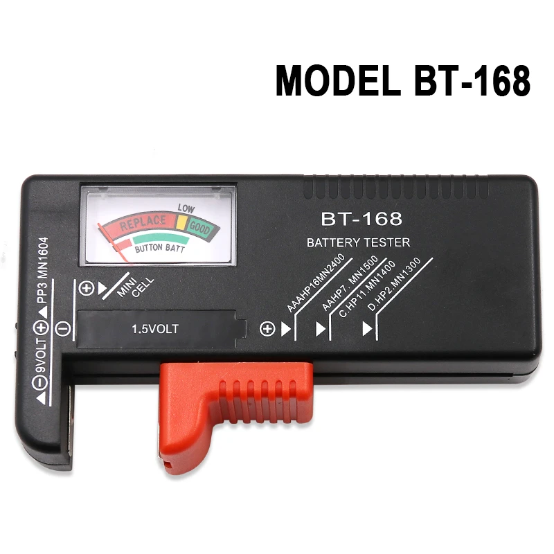 BT-168 AA/AAA/C/D/9V/1.5V batteries Universal Button Cell Battery Colour Coded Meter Indicate Volt Tester Checker BT168 Power