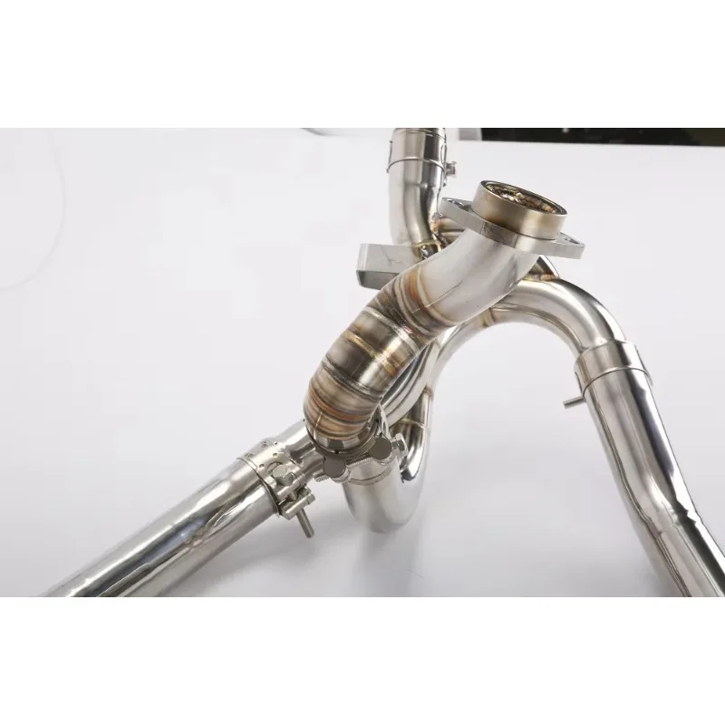 FBB قطع غيار الدراجات النارية عالية الأداء التيتانيوم الفولاذ المقاوم للصدأ ألياف الكربون تعديل نظام ماسورة العادم ل SV1000 #3