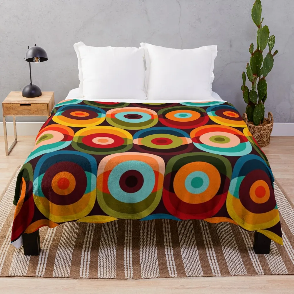 Geometric groovy pattern Throw Blanket Designers Single Blankets