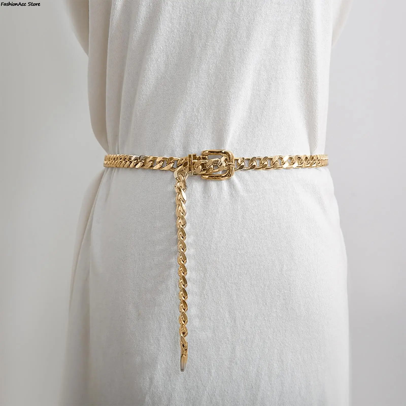 

1 PC Women's Chain Belt Metal Waist Chain Dress Belts Metal Belt Adjustable