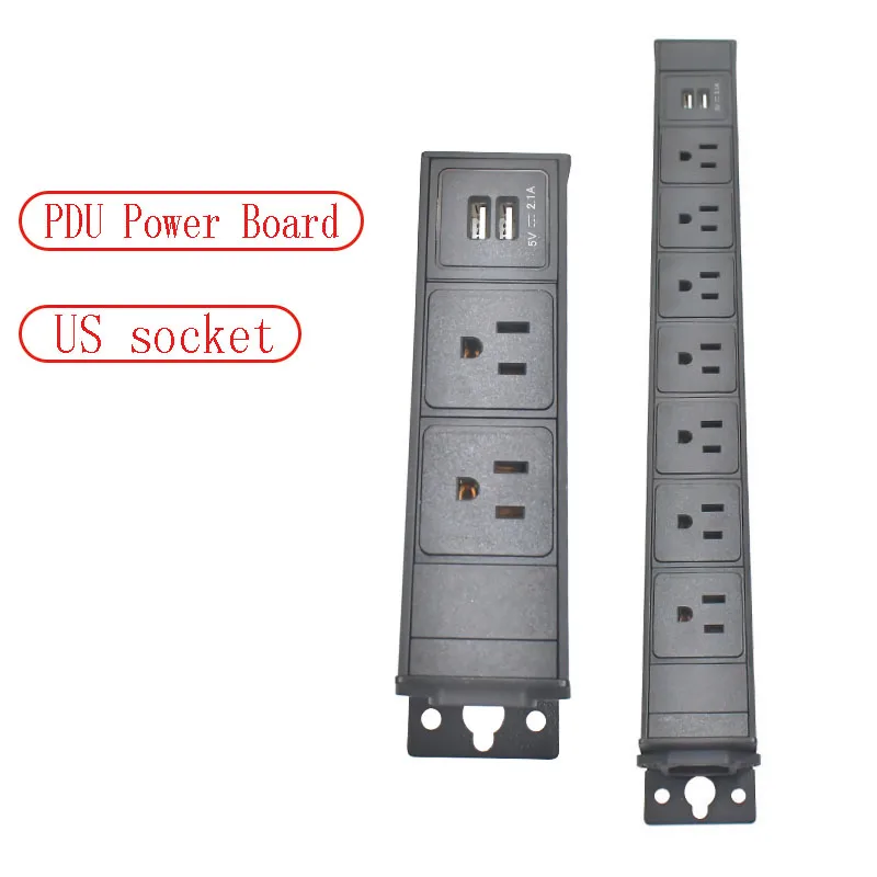 

Aluminum alloy shell high-power PDU power board US socket C14 port 1-10AC with USB charging