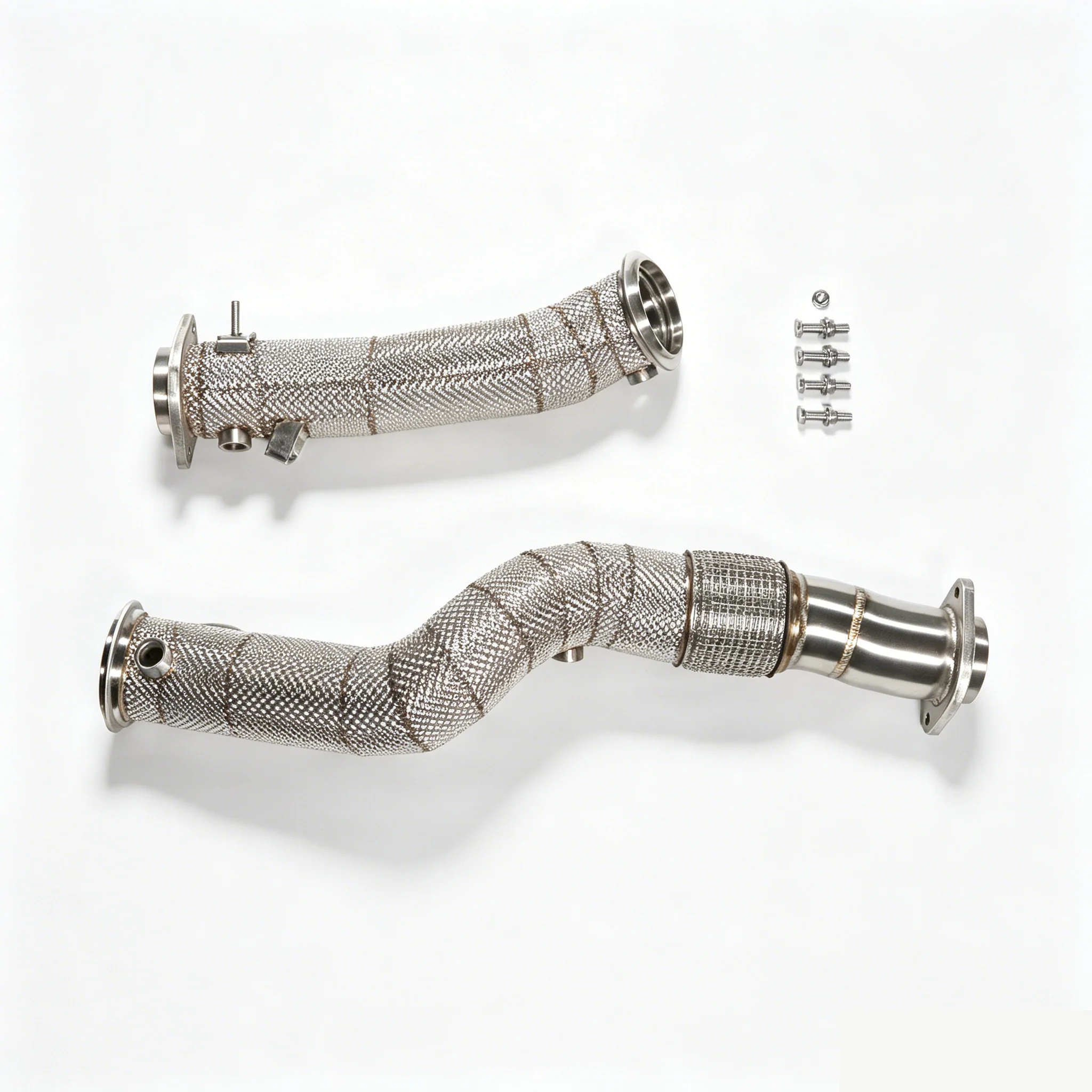 High Flow Downpipe for  S58 G80 G82 M3 M4 3.0T 2020+ Straight through steel with heat shield optional 89mm diameter upade