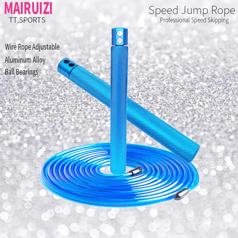 Jump Rope Ultra-speed With Ball Bearings Aluminum Alloy Handle Adjustable Rope Length, Student Racing Competition Pvc Wire Rope