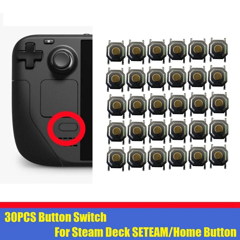 30 Piece Button Switch Metal Repair Accessories For Steam Deck SETEAM Button Tactile Tact Push Button Micro-Switch