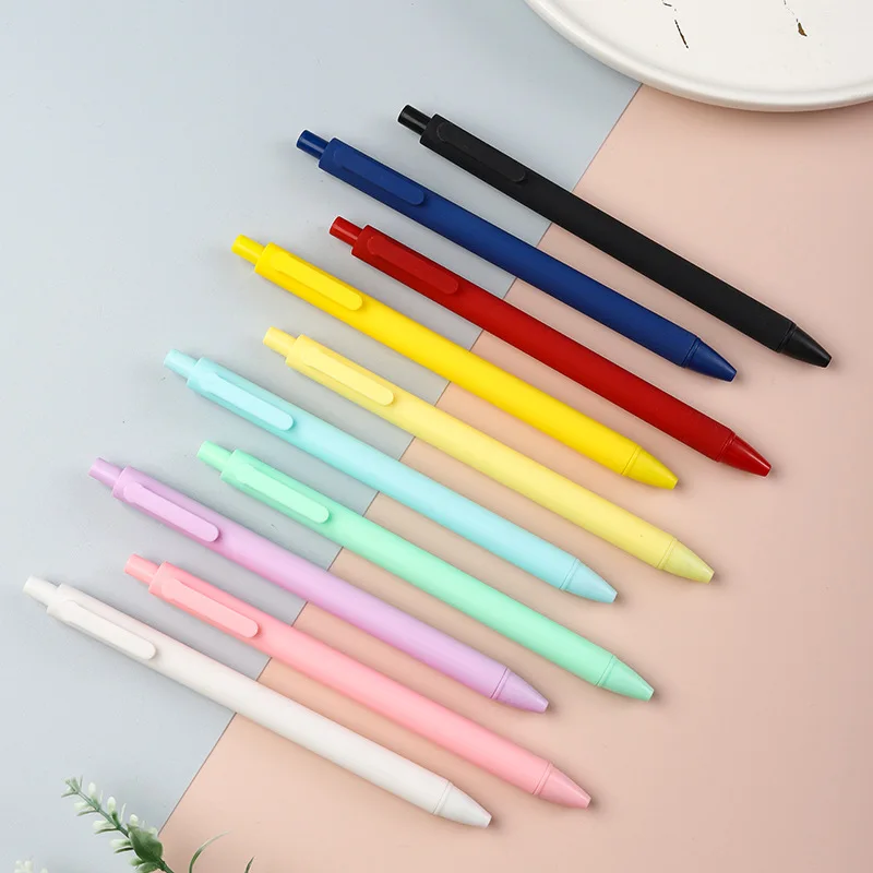 

50Pcs/Lot Macaron Morandi Colors Retractable Gel Pens Black Ink Smooth Writing Students School Office Stationery