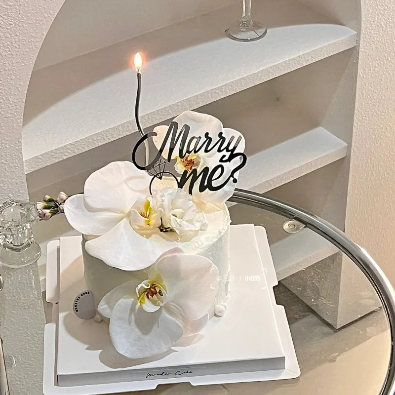 New Marry Me Wedding Cake Topper Acrylic Marriage Engagement Cake Topper for Wedding&Engagement Party Baking Cake Decorations