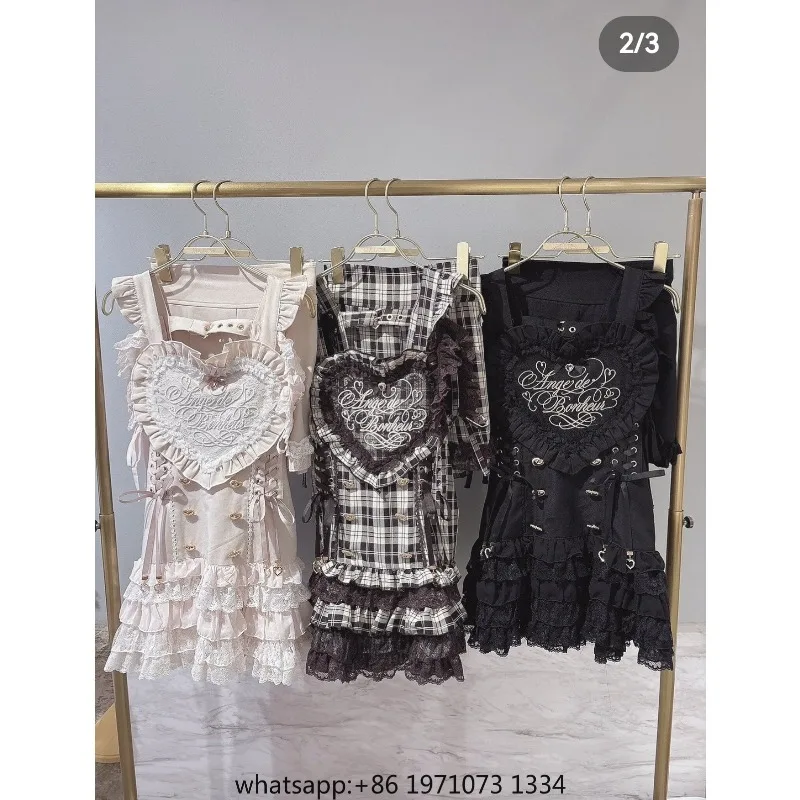 Japanese Style Liz Sweet Girl Heart Set 2025 New Lolita Cute Bow Lace Slim Top + Shorts Two-Piece Princess Y2K Dress Set