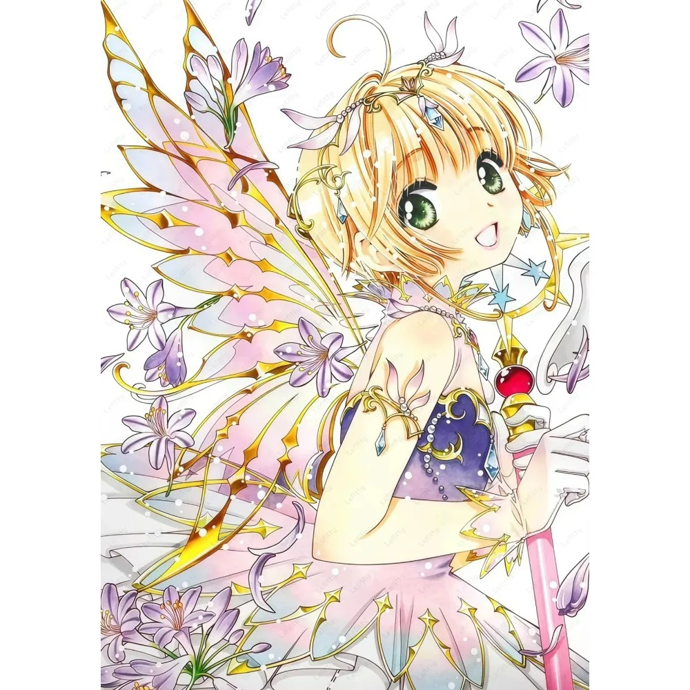 C-Card CaptorS S-Sakura Kawaii Pink Girl Poster Sticky Wall Art Printing Wasserdicht Home Living Bed Room Bar Ästhetisches Dekor – Detail 9