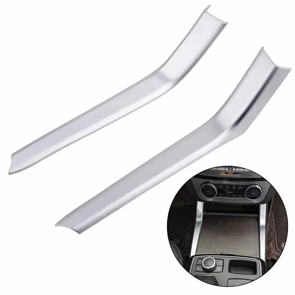 2Pcs/Set Console Water Cup Cover Holder Trim Stainless Steel For Benz For ML W166 2012-2015 GL X166 13-15 Water Cup Cover Trim