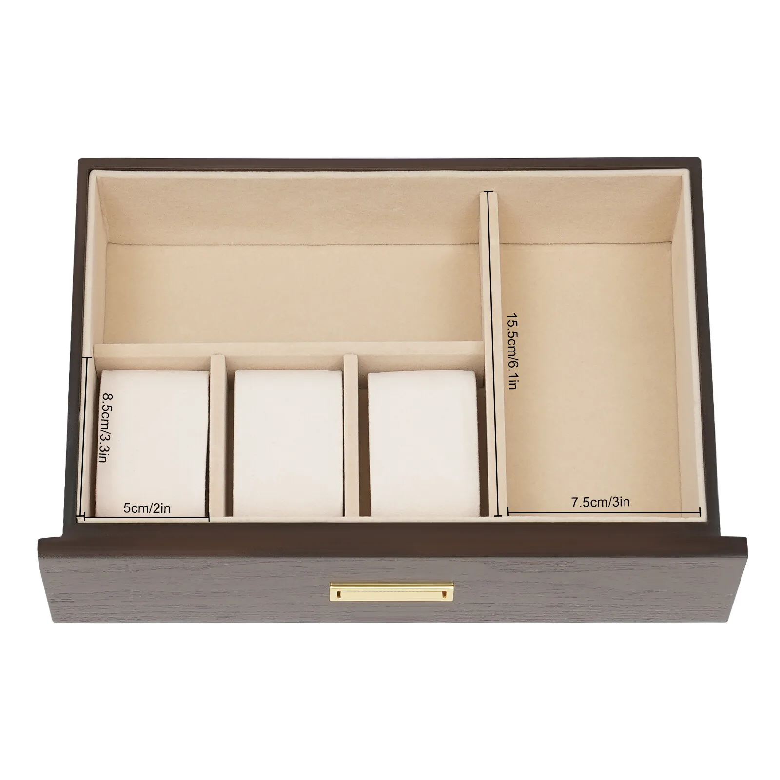 Loyalheartdy 3 層木製ジュエリーボックス女性用大型ジュエリーオーガナイザーケース時計ネックレスリング収納ボックス