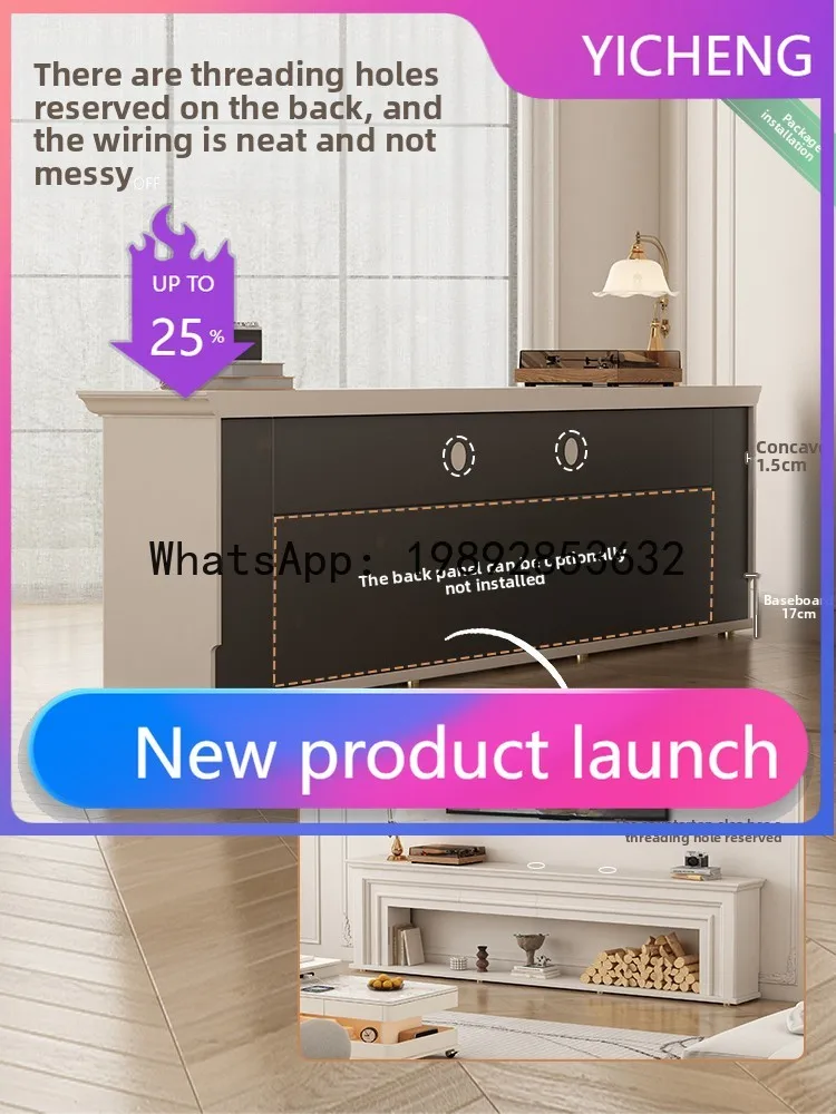 

GZ8 retro fireplace decorative cabinet living room light luxury background wall ultra-thin 30 American TV cabinet