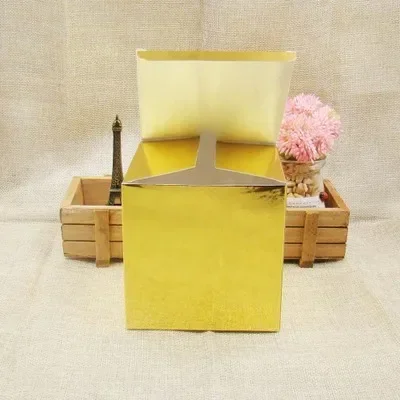 Paquete de 50 Cajas de Regalo Grandes Blancas y Doradas, Caja de Papel Kraft Blanca para Manualidades, Caja de Cartón para Fiestas y Bodas, Cajas de Cartón para Empacar