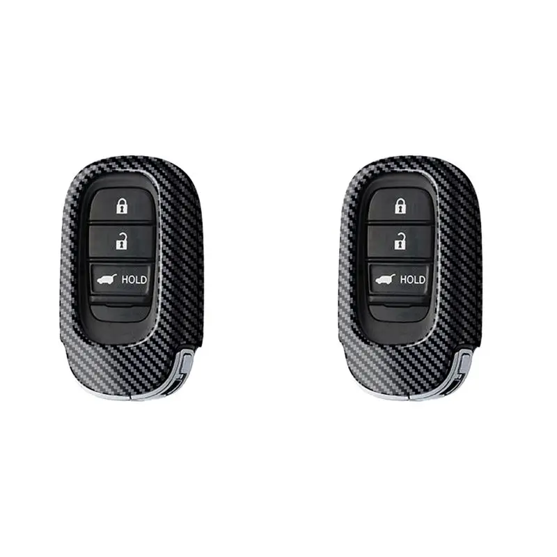 

2X Car Carbon Fiber Key Protective Case Key Shell Protective Cover Car Accessories For Honda Vezel 2021