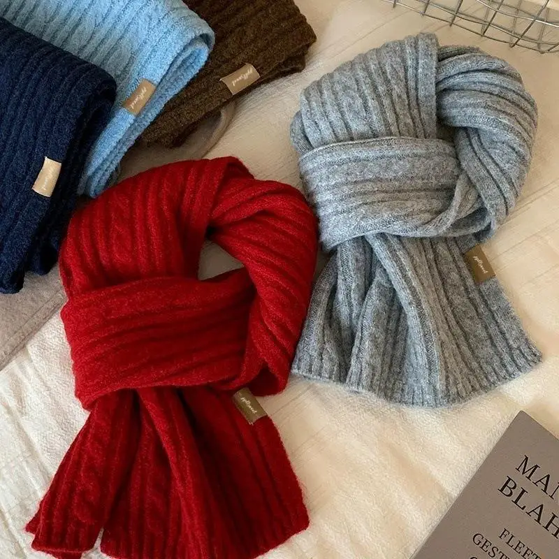 Fashion Cable Knit Scarf Soft Warm Thermal Retention Various Colors All-Match Neckwear for Women Winter Outing