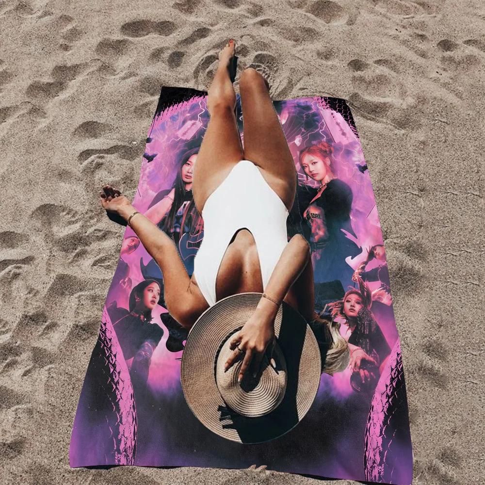 Kpop A-Aespa Microfiber Blanket Quick Drying Beach Towels Oversized Printing Super Absorbent Pool Towel Blanket