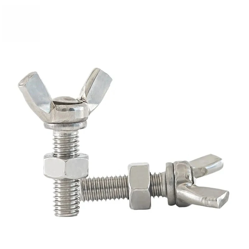 

M8 M10 M12 Butterfly Wing Bolts 304 Stainless Steel Thumb Screws Hand Tightening Fastener With Nuts