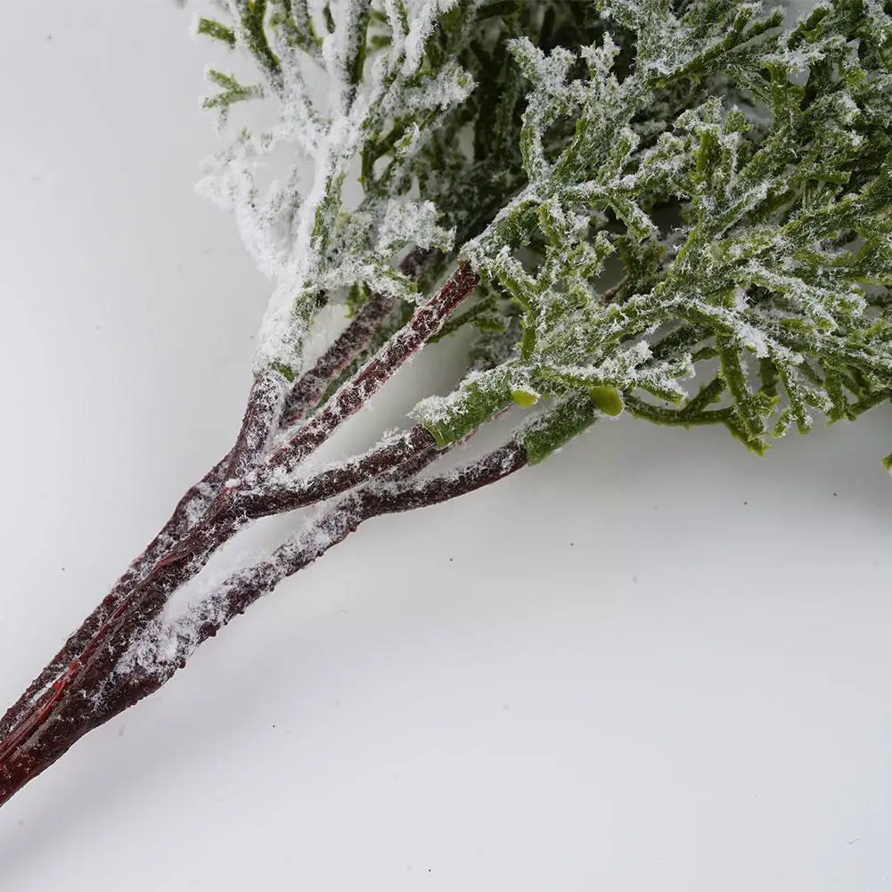 Artificial Fake Snow Frost Pine Branch   DIY Xmas Tree party Ornament Home Christmas Decoration Supplies Gift Supplies - Image 3