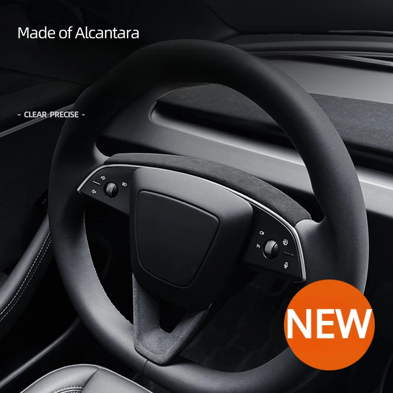 Steering Wheel Trim for Tesla Model 3+ Alcantara Suede Steering Wheel Trim Panel New Model3 Highland 2024 Interior Accessories