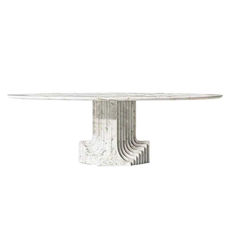 

Nordic Italian Marble Dining Table - Modern Minimalist Luxury, Custom Rectangular Large Dining Table, Italian Style