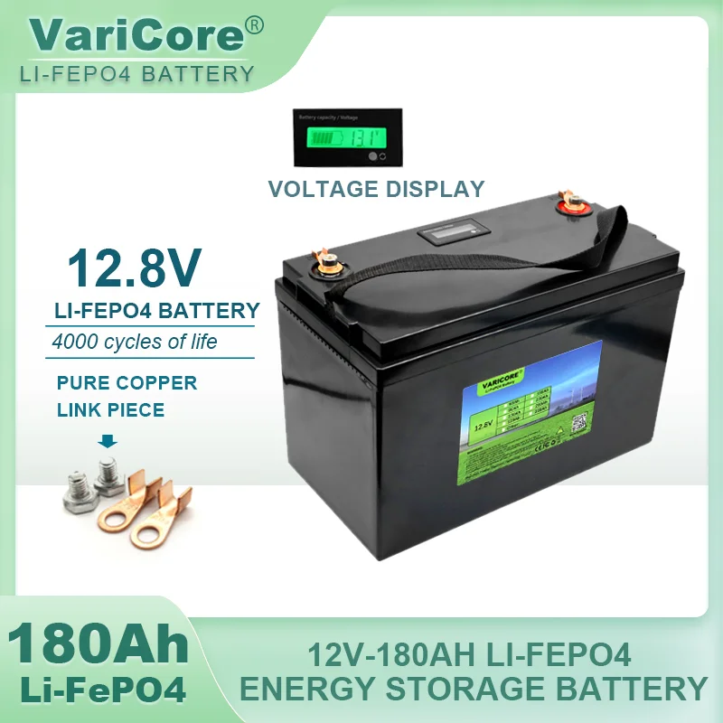 Imagem -03 - Baterias de Lítio para Campistas Carrinho de Golfe Off-road Solar Vento Bateria Lifepo4 12v 200ah 120ah 180ah 4s 12.8v Tax