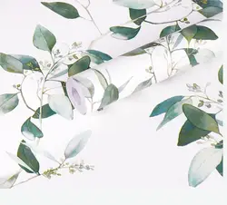 6M Vinyl Green Leaf Peel and Stick Wallpaper Self Adhesive Contact Paper Removable Waterproof Wallpaper For Furniture Renovation