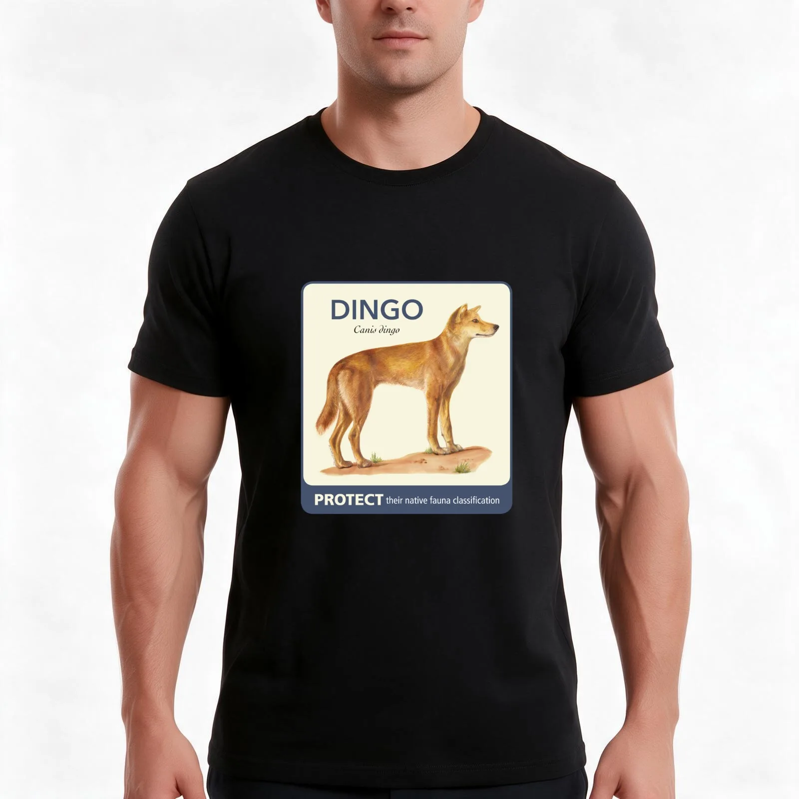 Protect Australian Dingo T-Shirt, Summer Casual Cotton Tee, Oversized Streetwear Tops, Vintage Graphic Print, Unisex Men Women