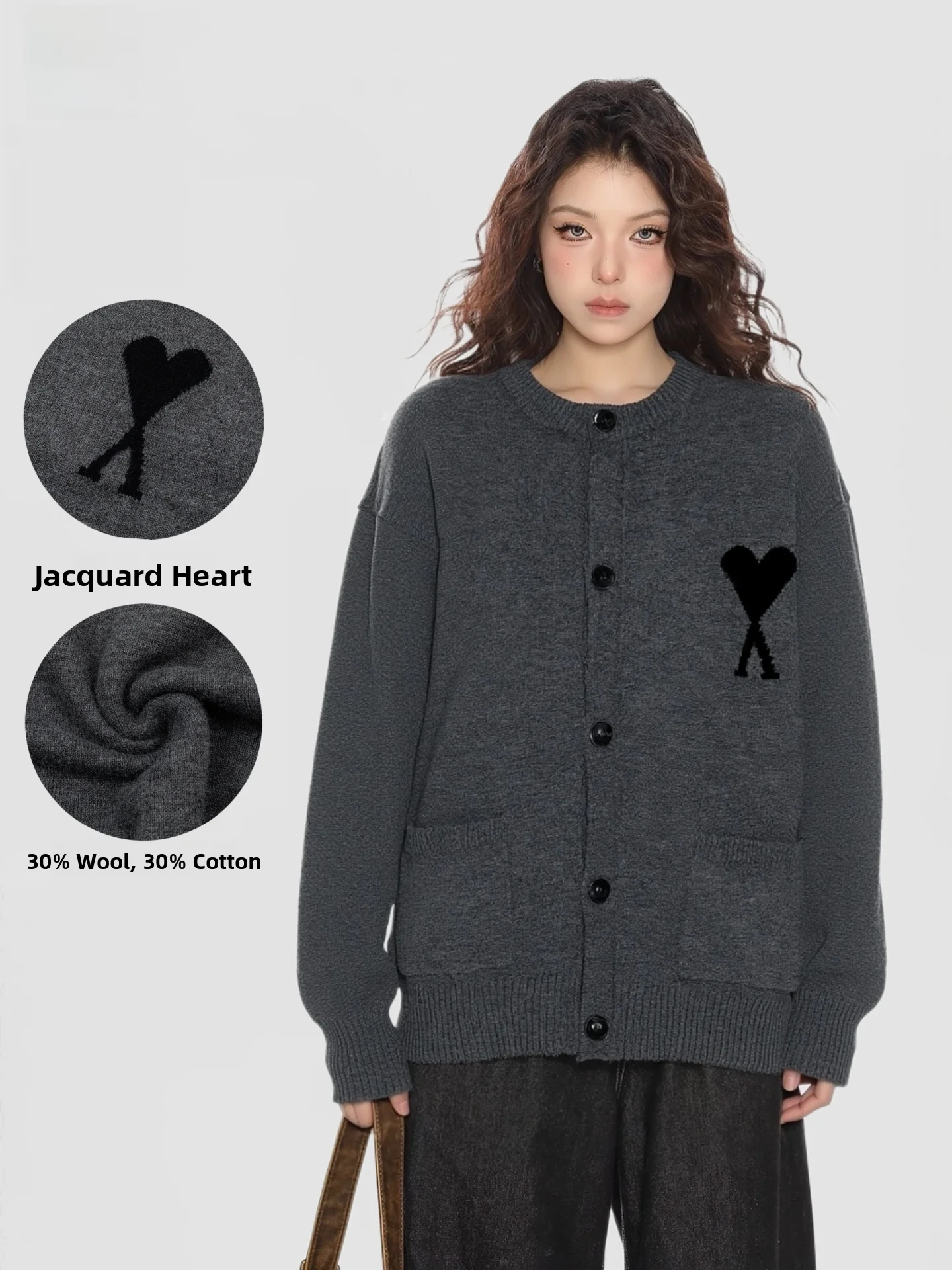 

Loose Fit Casual Knitwear round Ne Sweater Open Cardigan Casual Lazy Sle Long Sve Soft Comfortable Polyester Cotton Wo...