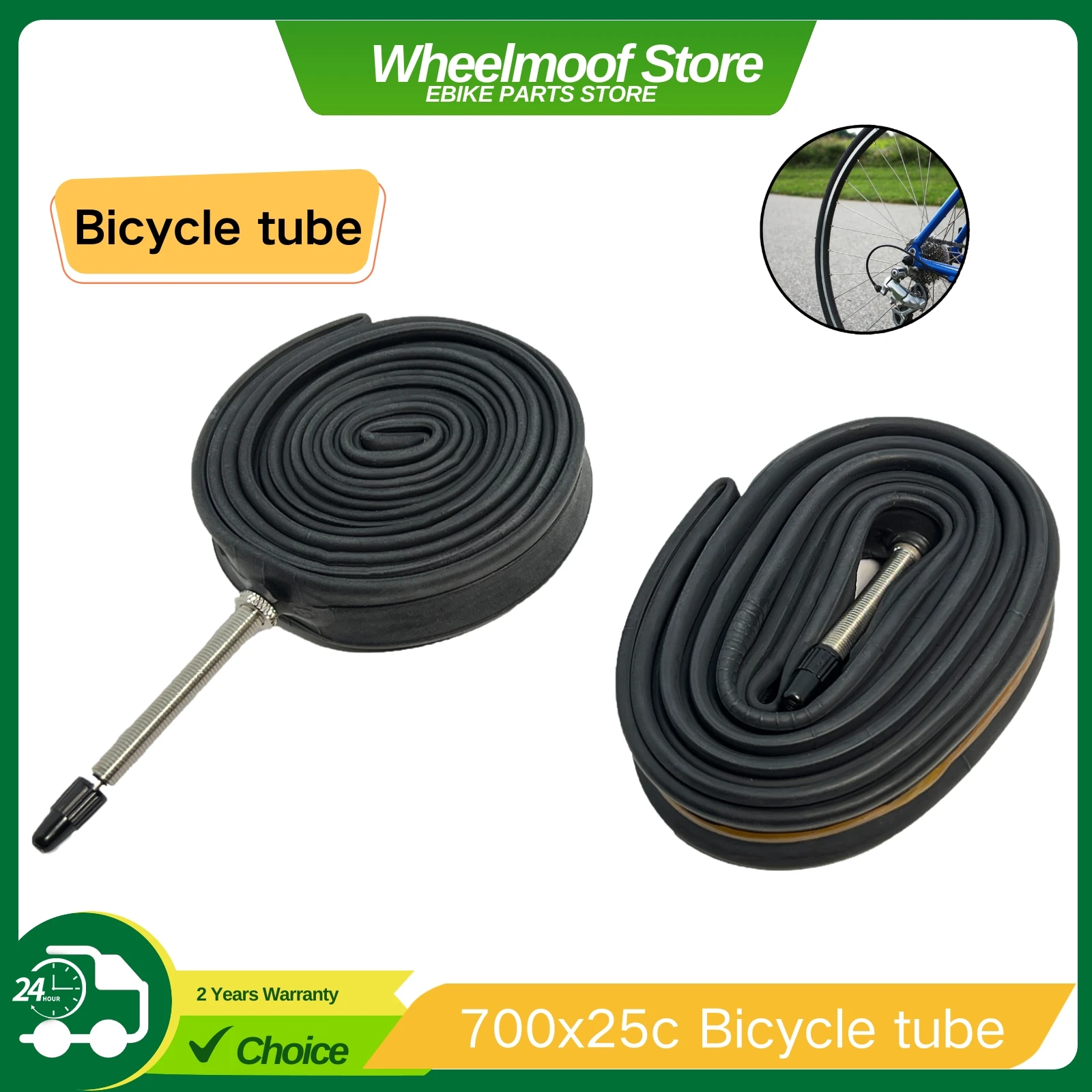 Ultralight Bike Inner Tube 700x25c/ 23c Road Bicycle Inner Tube Butyl rubber Material Tire 48mm Length French Valve