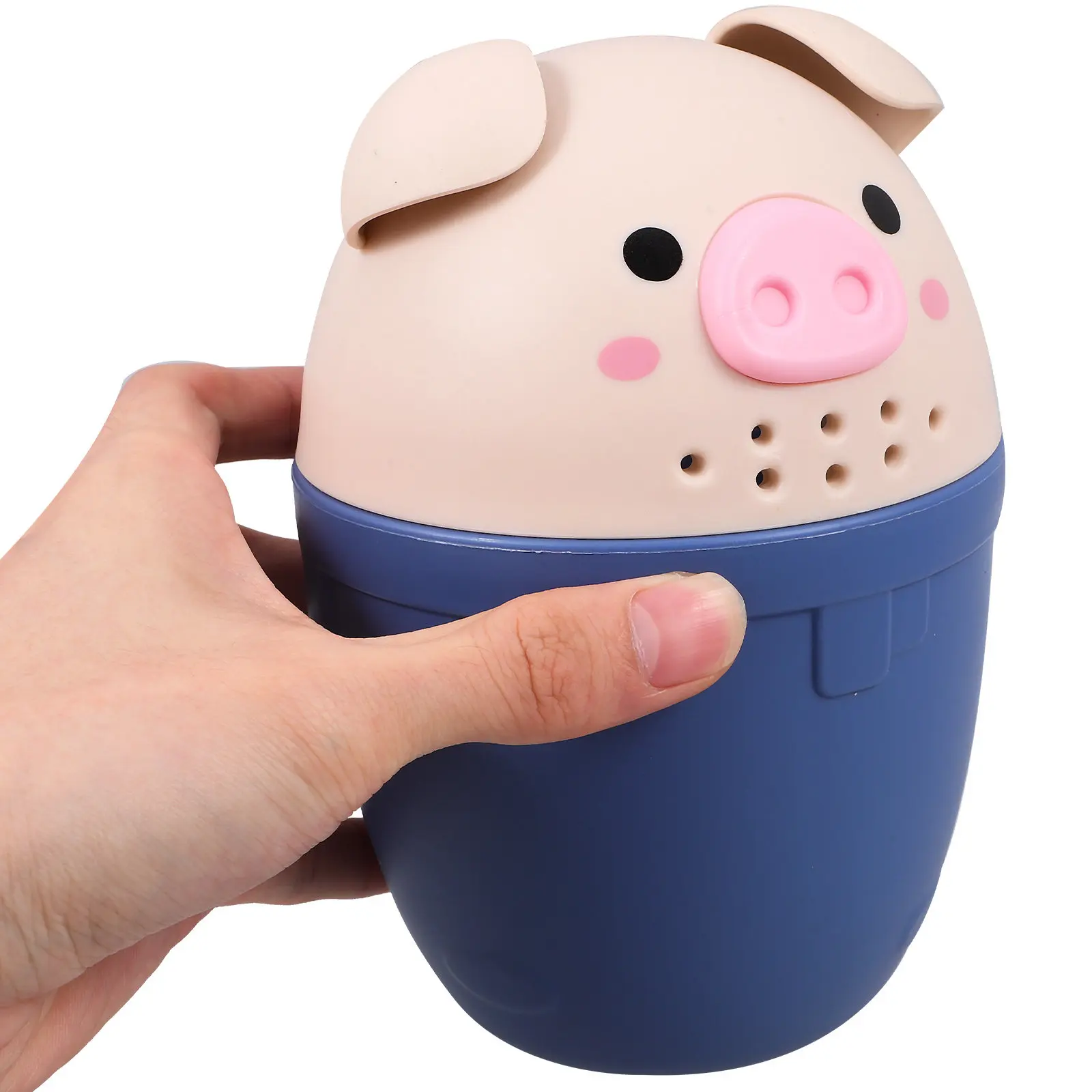 

Pig Design Baby Bath Rinser Cup Easy Grip Handle Waterfall Rinse Cup Kids Bathing Shower Supplies Bath Cups for Rinsing Baby