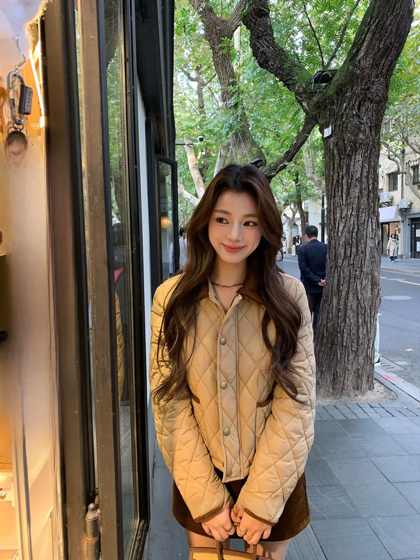 

23TH ALTER Cotton Jaet Vest Top with Collar Diamond Pattern Corduroy Skirt Set Old Money Sle Women's Faion