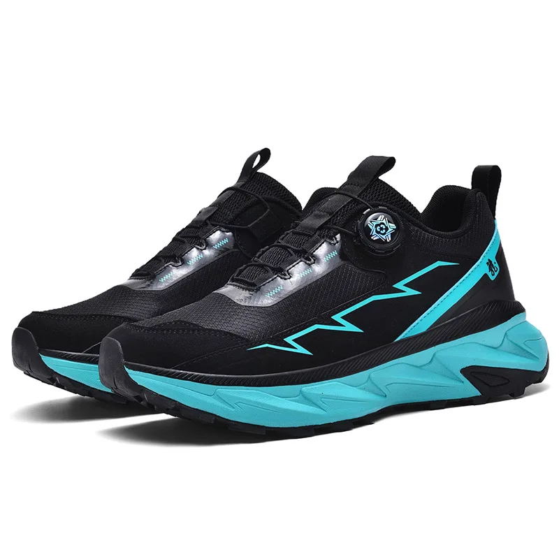 

AJHL Breathable And Versatile Sports Shoes With Rotating Buttons No Tie Straps Casual And Breathable Running Shoes Anti Slip