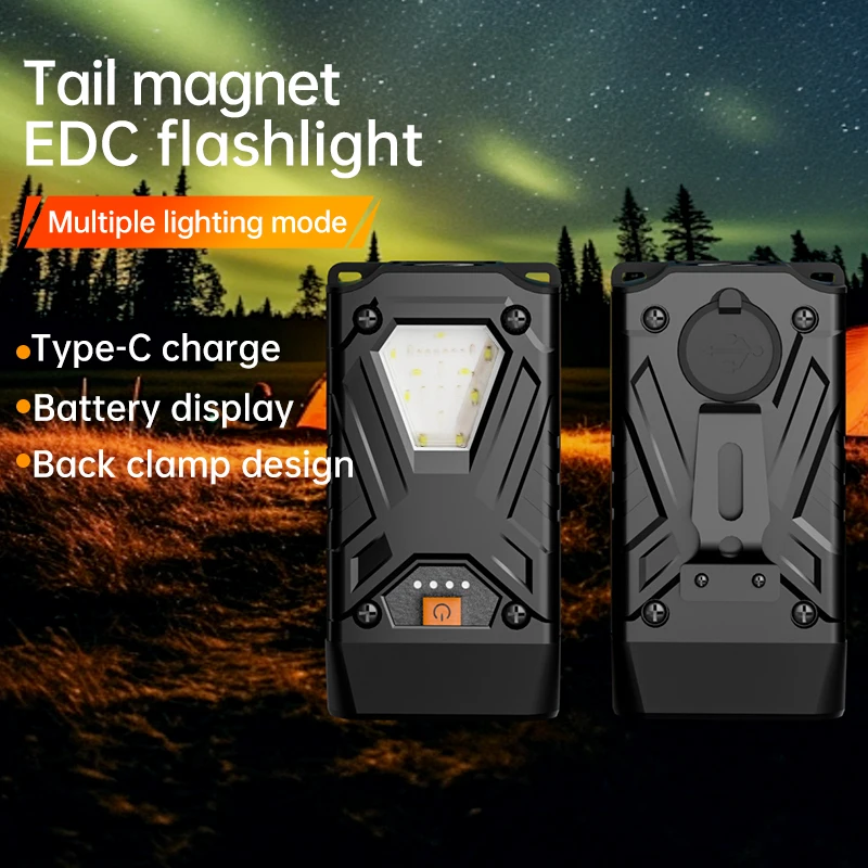 

High Lumen LED Work Light Mini Pocket Flashlight USB Charging Bright Torch For Outdoor Camping Keychain EDC Custom Aluminum PC P