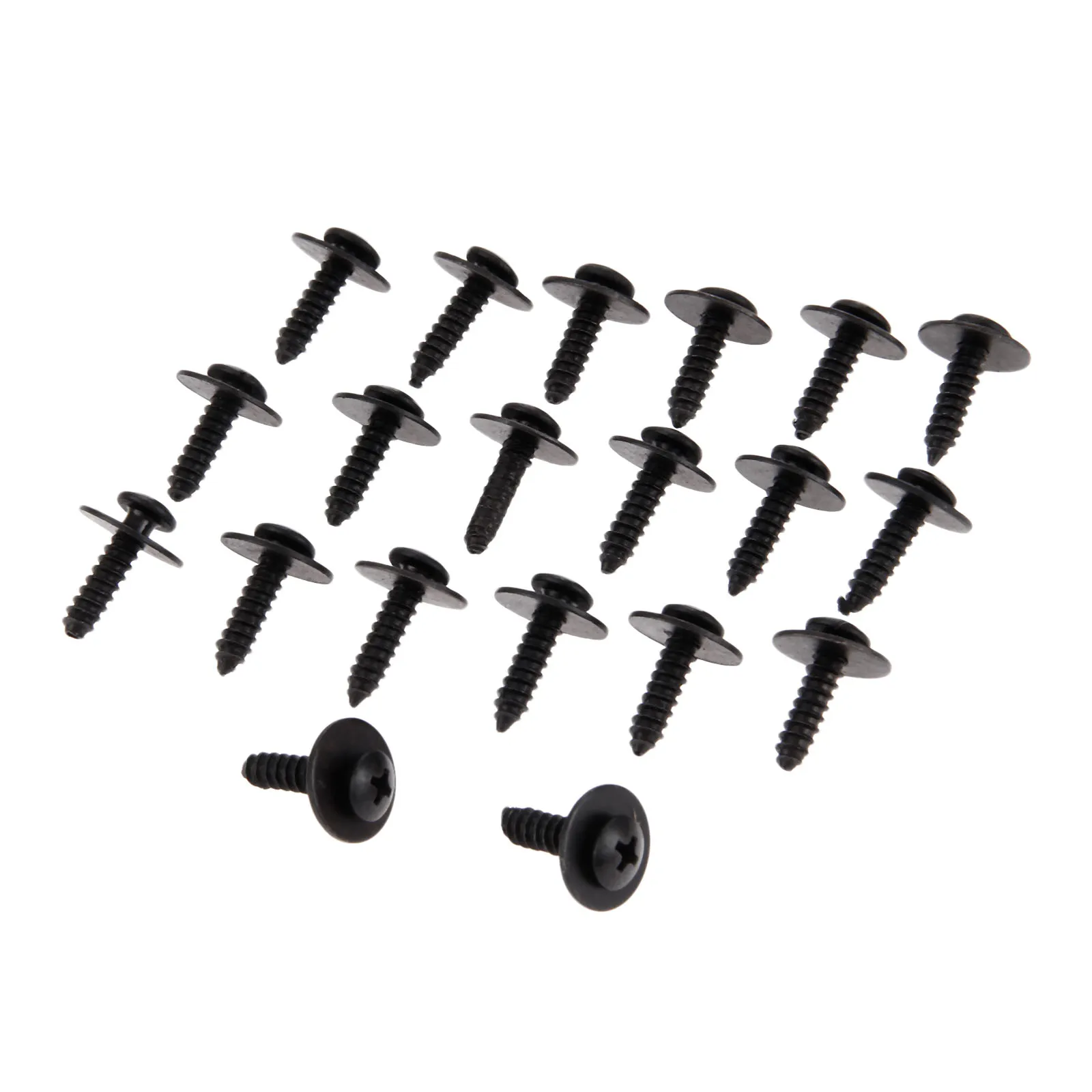 

20 Pcs Black Car Fender Screw Retainer Clips Auto Hex Bolts Metric Thread Trim Fastener Retaining Clamp 6mm Hole Universal Parts