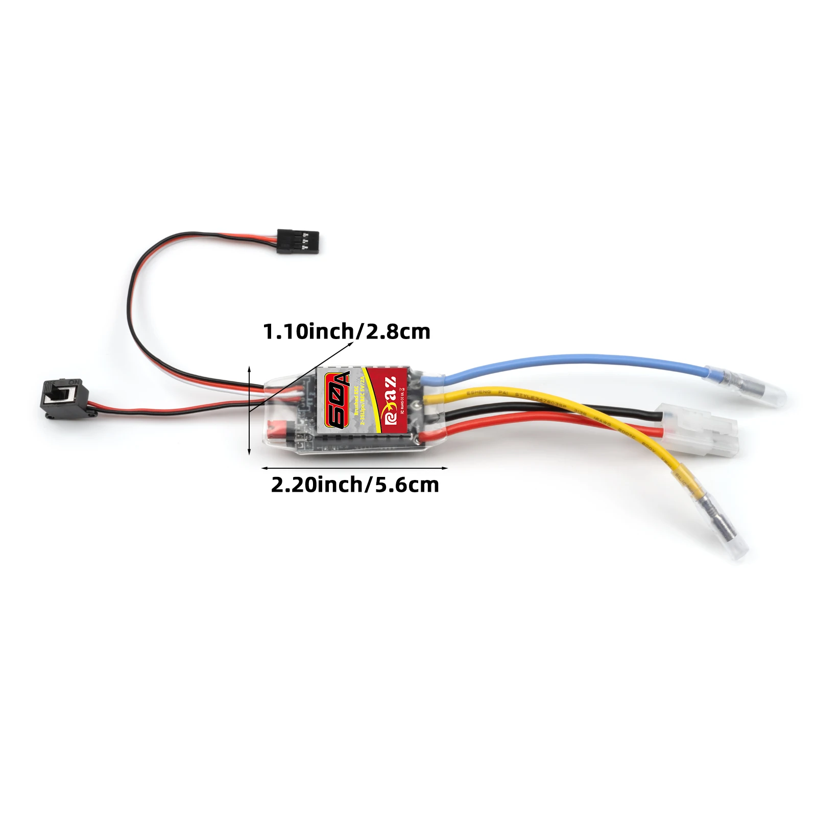 جهاز التحكم الإلكتروني في السرعة ESC المصقول RC 60A، مناسب للسيارات/القوارب النموذجية المصقولة 540/550/380/370 2-3S LiPo