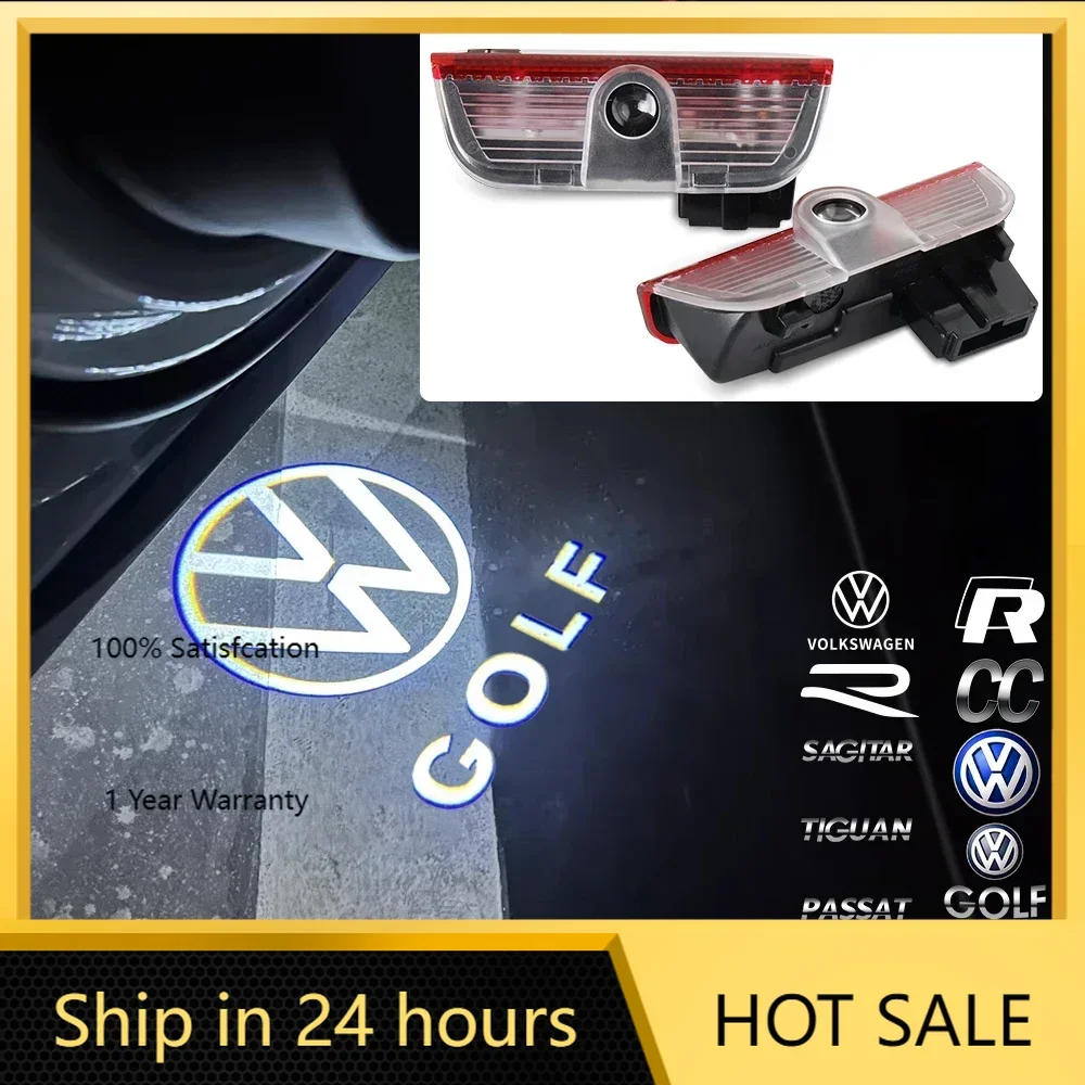

Для VW VOLKSWAGEN Новые 2 шт. светодиодные лампы приветствия двери автомобиля Беспроводной лазерный проектор с логотипом Ночной свет для VW R Golf 5 6 7 GTI GTD GTE