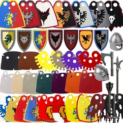 Medieval Military Soldier Building Blocks Castle Dark Dragon Knight Wolf Warrior Waffen DIY Cloaks Helmet Armor Sword Brick Toys