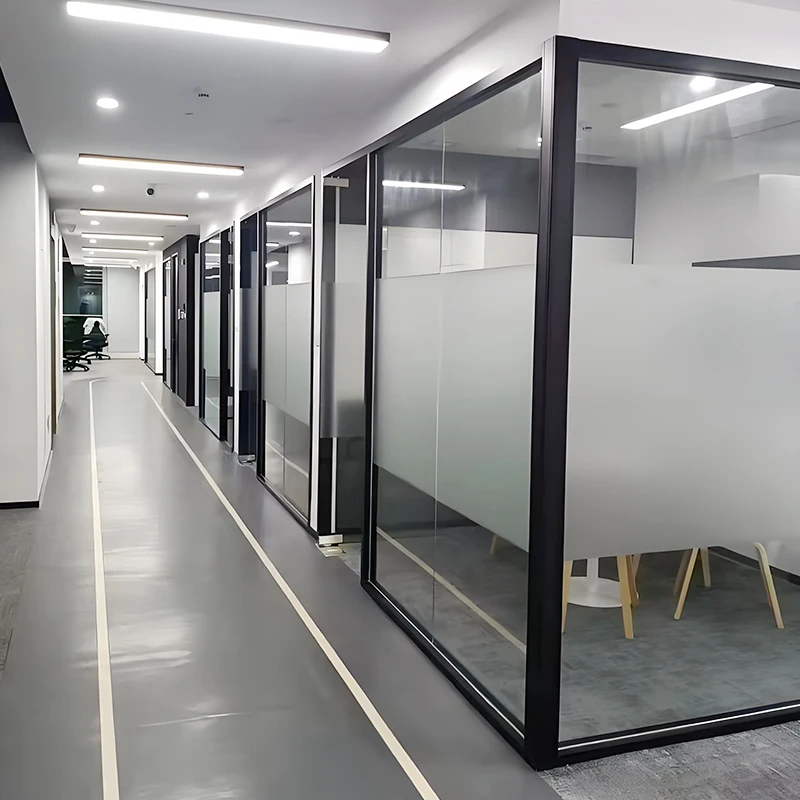 

Push and Pull Divider Wall Movable Glass Partition Wall Office Half Glass Aluminium Partition Office Glass Partition Wall